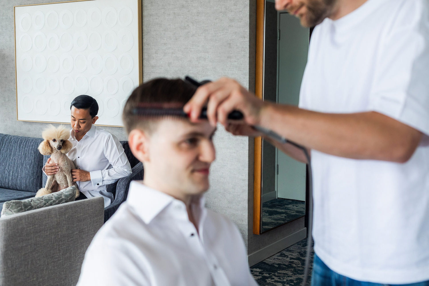 grooms getting ready on wedding day
